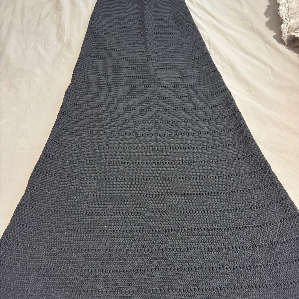 Zara Gray Ribbed Maxi Dress A-line Work